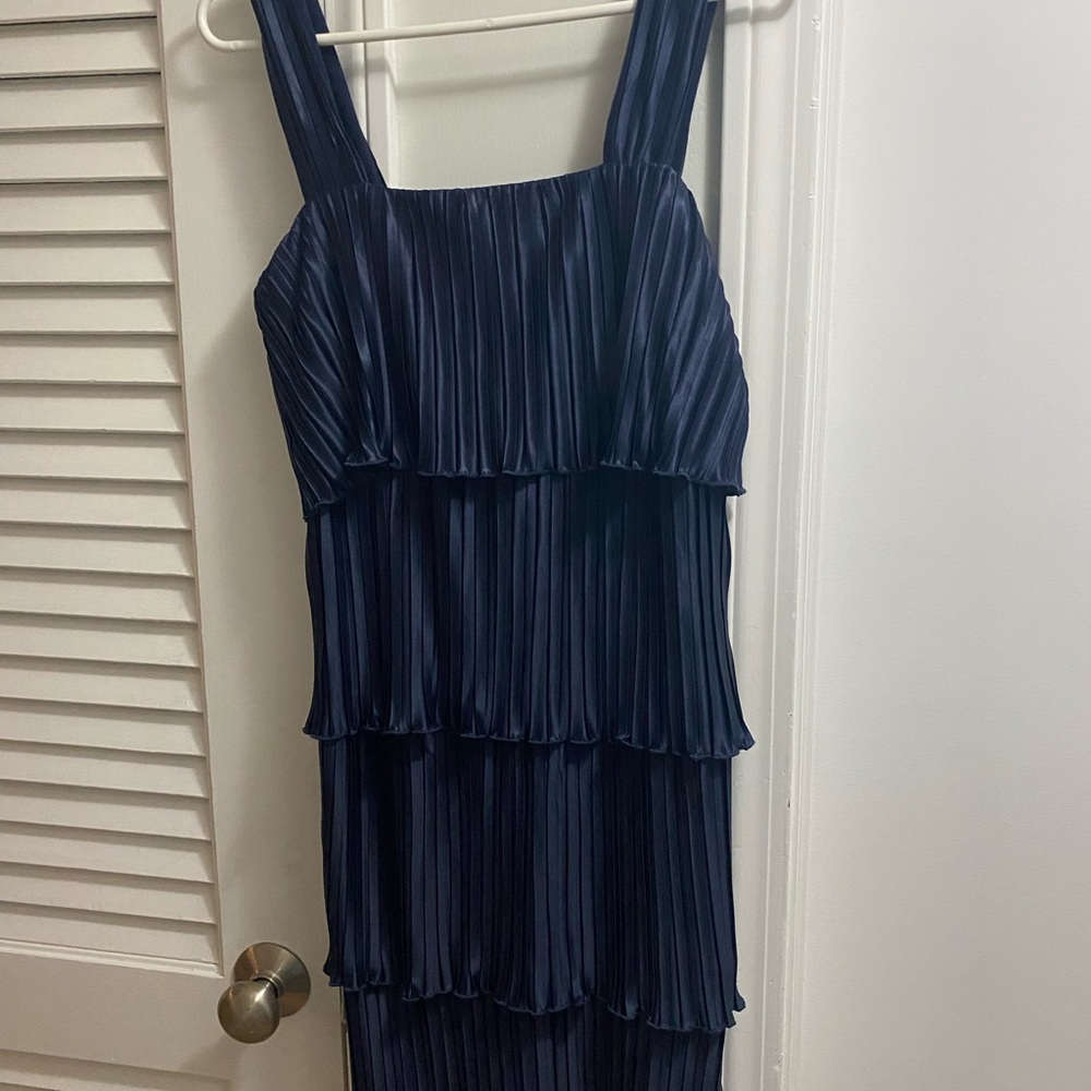 DKNY Navy Pleated Mini Dress